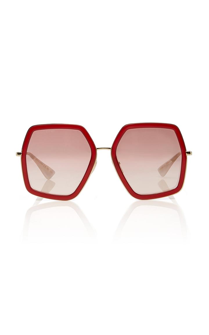 Gucci Sunglasses Hexagon-frame Metal Sunglasses