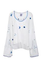 Thierry Colson Selma Embroidered Cotton-voile Blouse