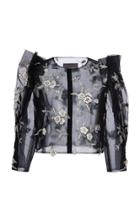 Monique Lhuillier Embroidered Tulle Jacket