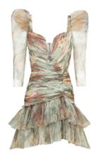 Raisa Vanessa Floral Draped Tulle Mini Dress