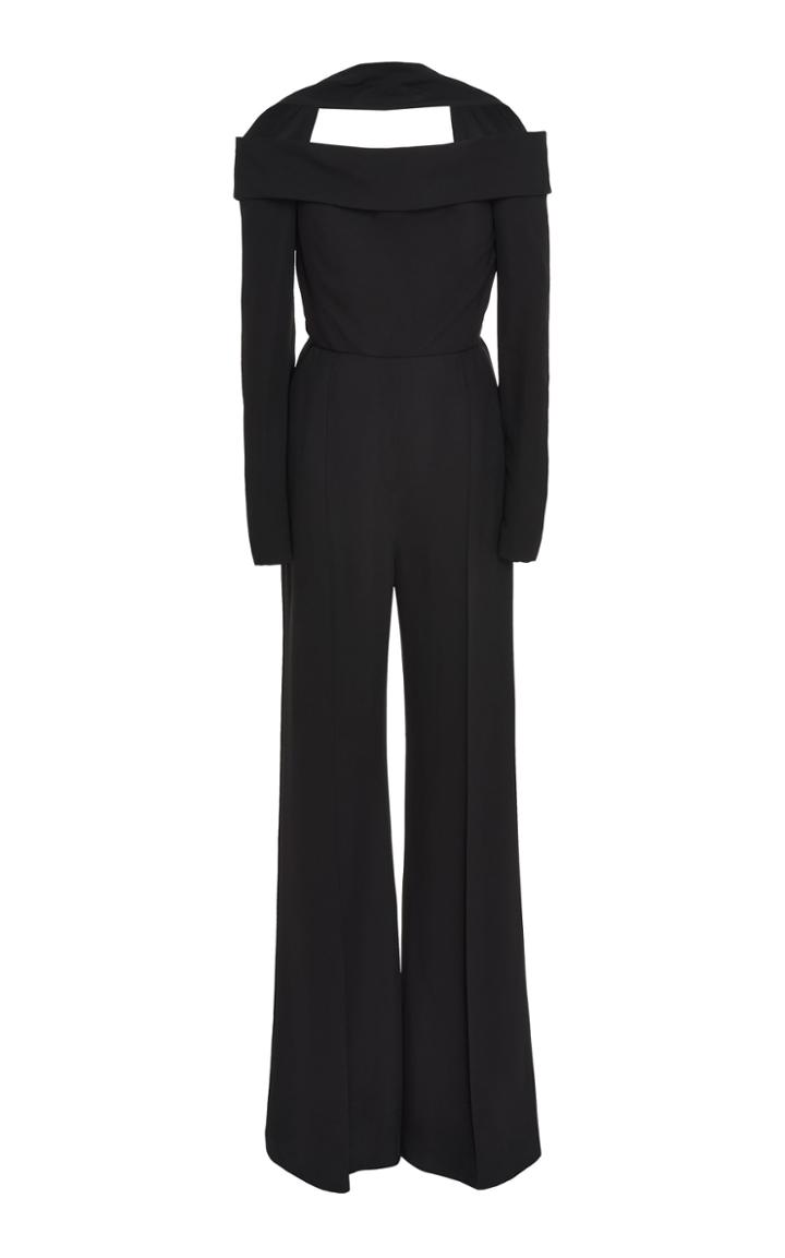 Elie Saab Cut Out Off-shoulder Cady Jumpsuit