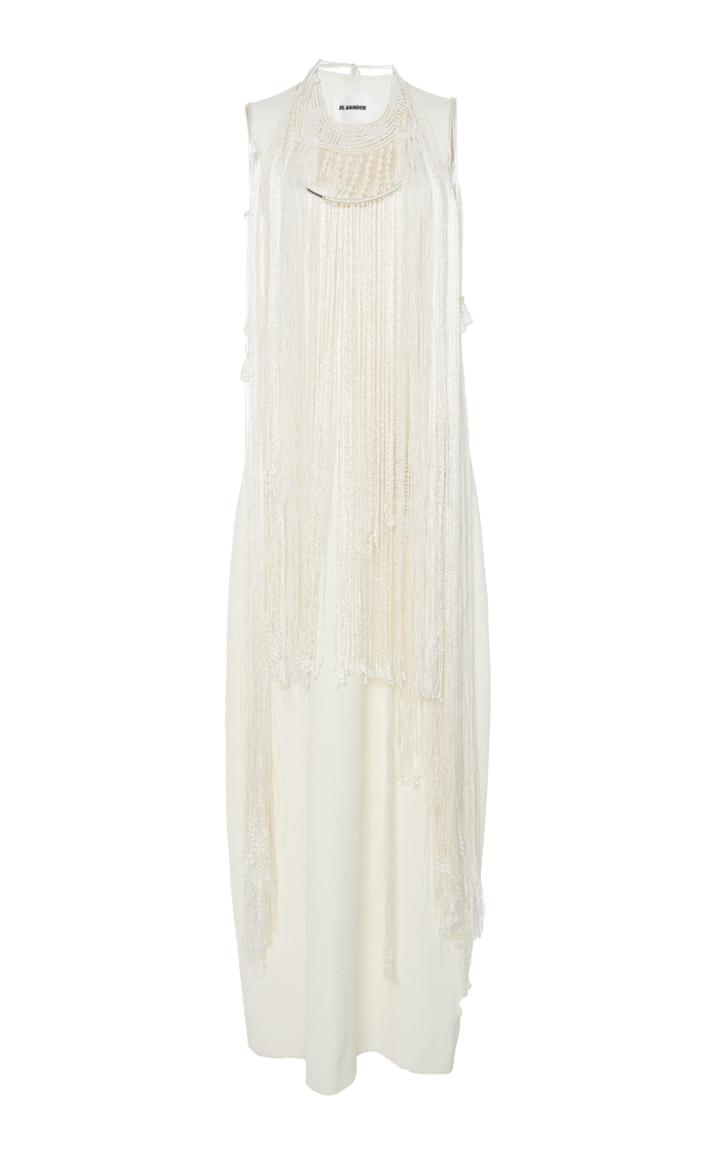 Moda Operandi Jil Sander Fringed Satin Dress