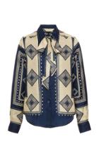 Moda Operandi Marc Jacobs Printed Silk Tie-neck Blouse Size: 00