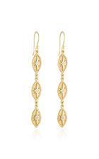 Pamela Zamore Triple Marquise 18k Yellow Gold Diamond Earrings