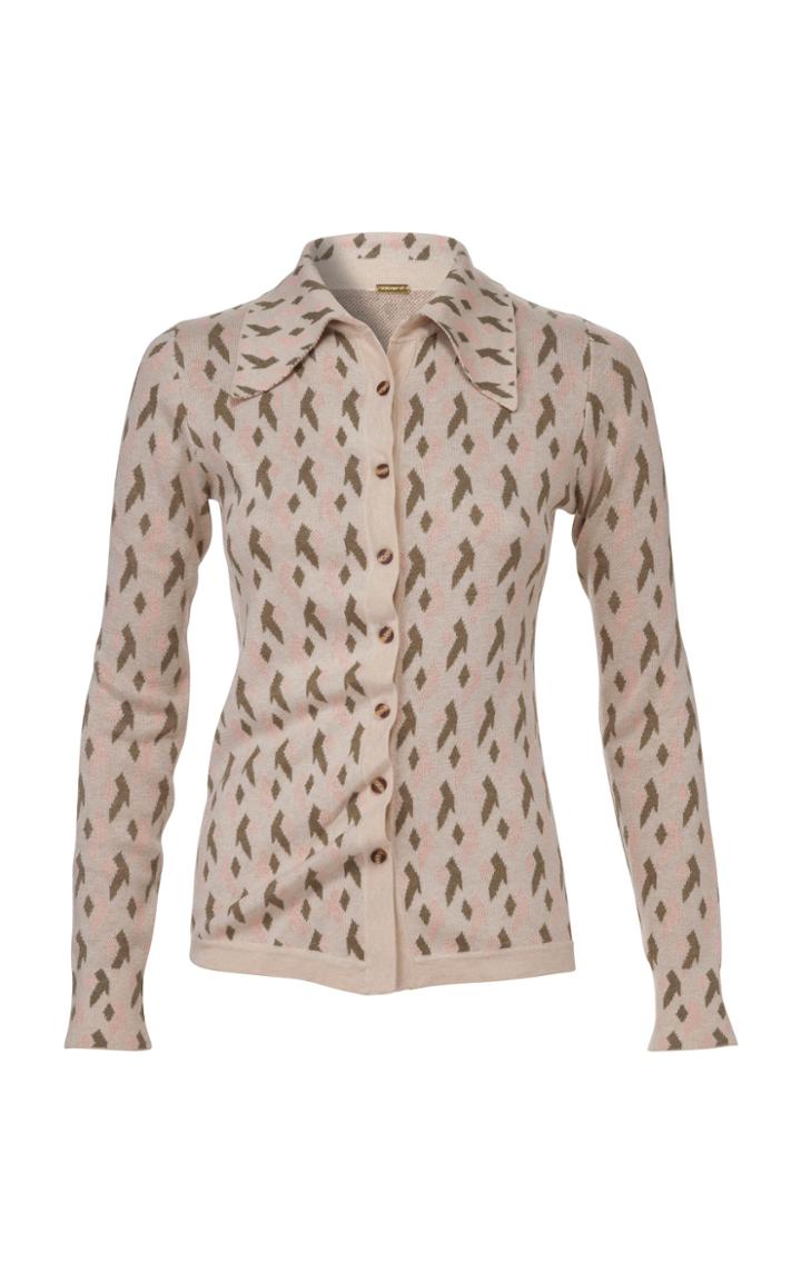 Moda Operandi Dodo Bar Or Vanessa Jacquard-knit Button-front Top