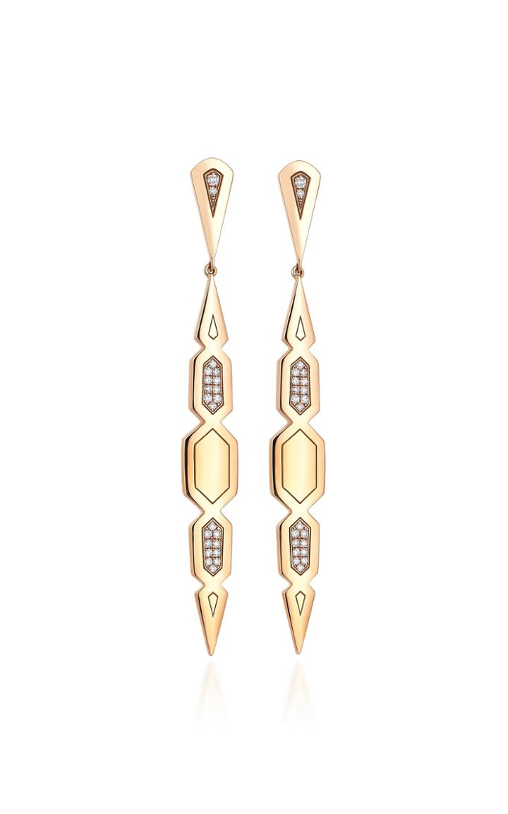 Gilan Altuncan 18k Rose Gold Pav Diamond Earrings