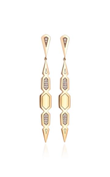 Gilan Altuncan 18k Rose Gold Pav Diamond Earrings