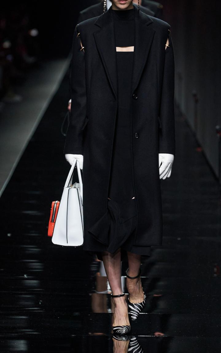 Moda Operandi Versace Single-breasted Wool Coat