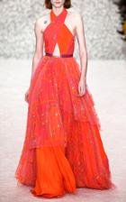 Carolina Herrera Halter-neck Crisscross Gown