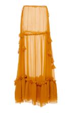 Agua De Coco High Waisted Sheer Maxi Skirt