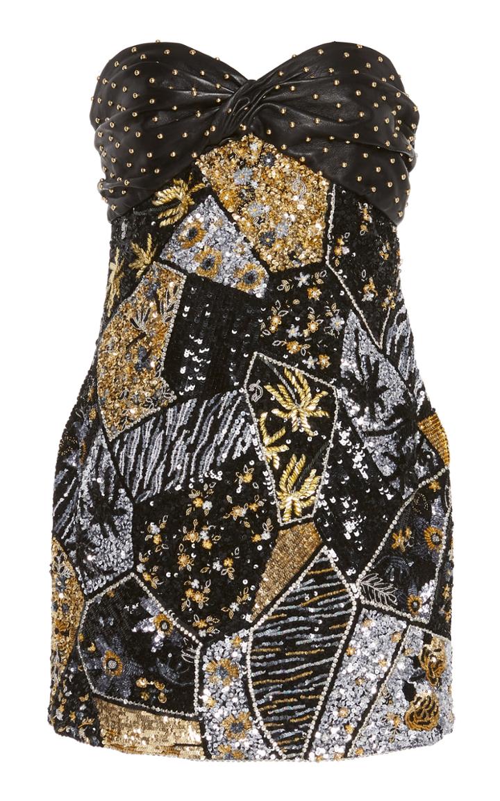 Dundas Stud Embellished Strapless Mini Dress