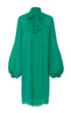 By. Bonnie Young Chiffon Pleated Tie Neck Dress