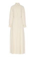 J. Mendel Long Sleeve Collared Poplin Day Dress