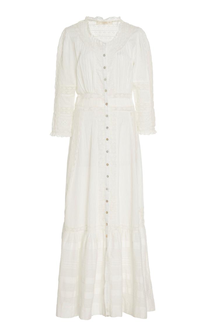 Loveshackfancy Selma Eyelet Semi-sheer Cotton Maxi Dress