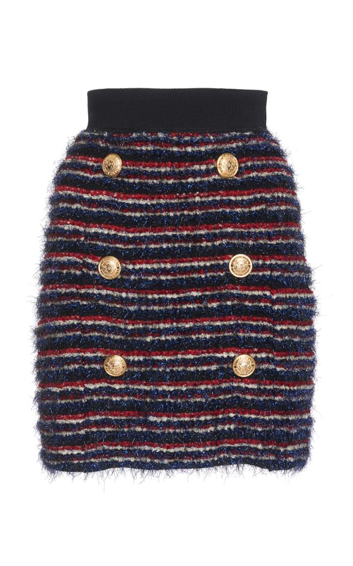 Balmain Striped Knit Mini Skirt