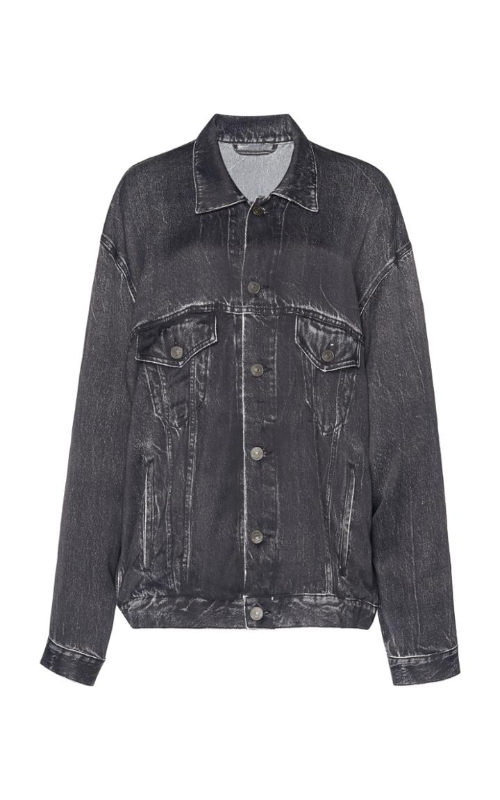 Balenciaga Oversized Acid-washed Satin Jacket