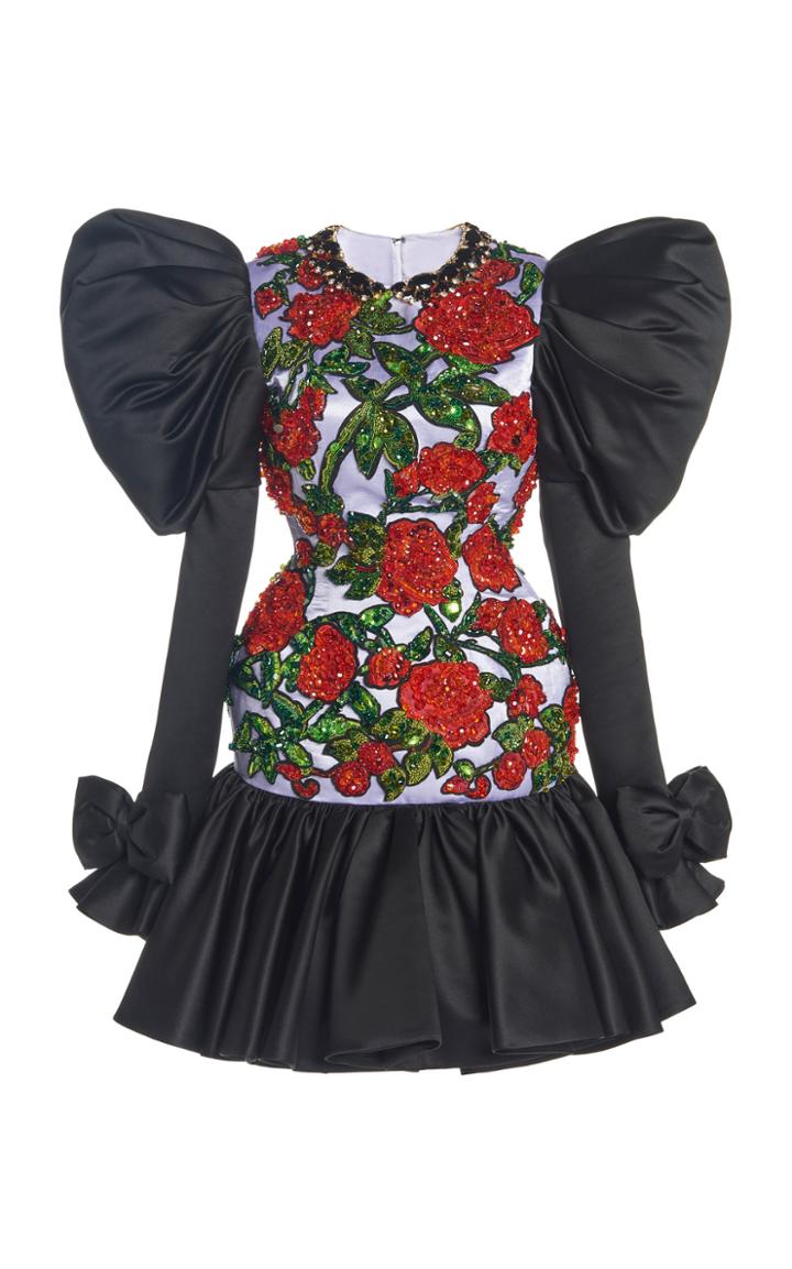 Moda Operandi Richard Quinn Bespoke 80s Bow Taffeta Mini Dress