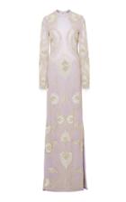 Cucculelli Shaheen Silver Frangia Open Back Gown
