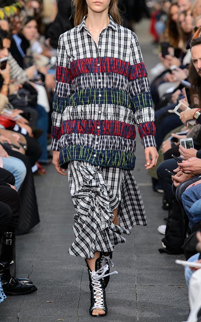 Victoria/tomas Ruched Tartan Shirt