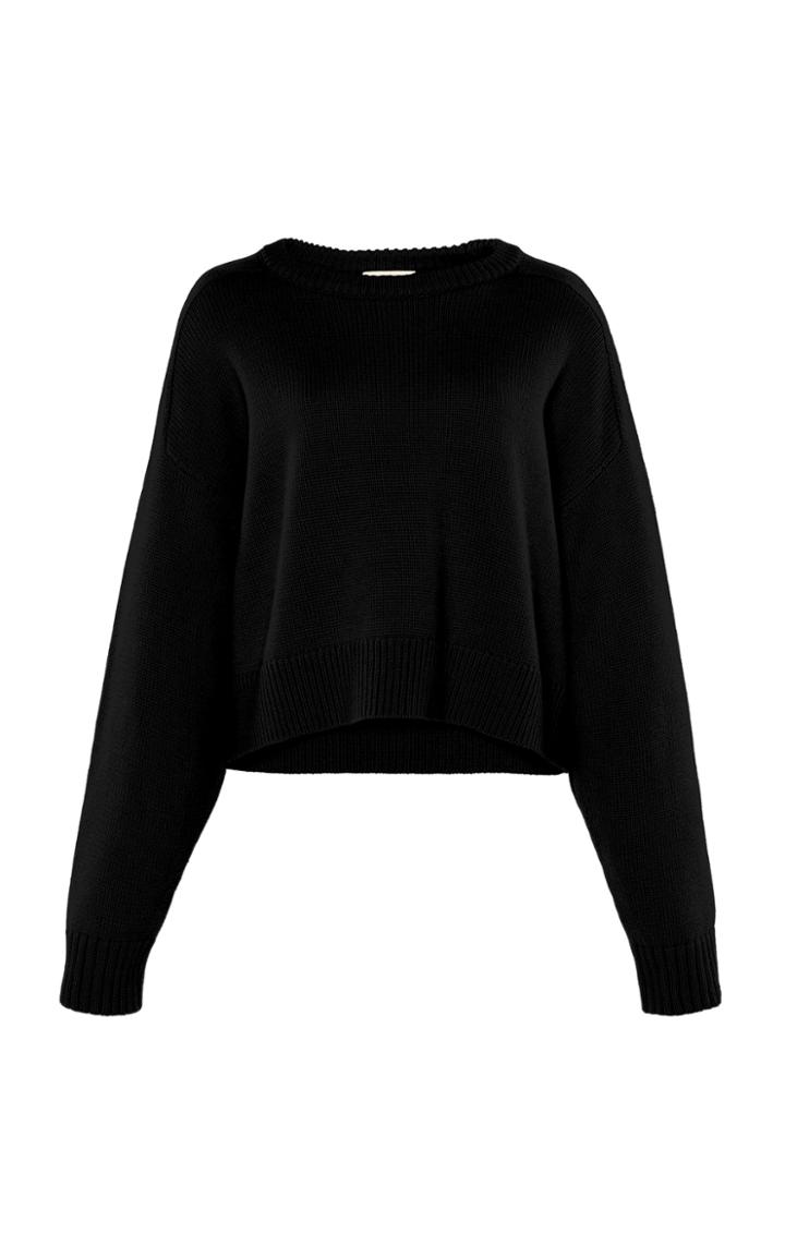 Loulou Studio Bruzzi Open Crew-neck Sweater