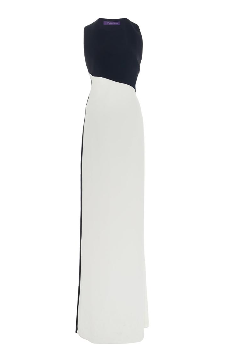Ralph Lauren Jaxson Color-block Crepe Gown