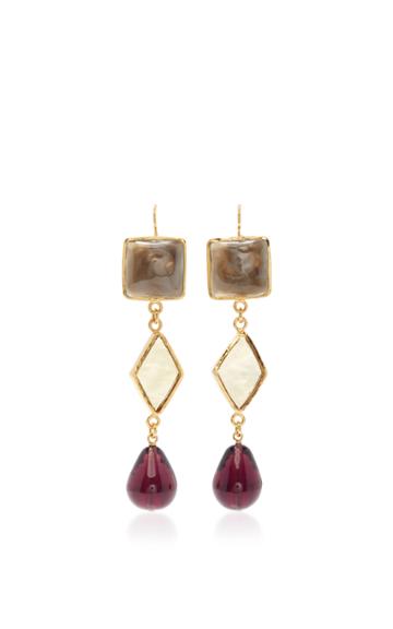 Loulou De La Falaise 3 Color Diamond And Drop Earrings