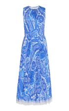 Andrew Gn Paisley-print Pliss-silk Midi Dress