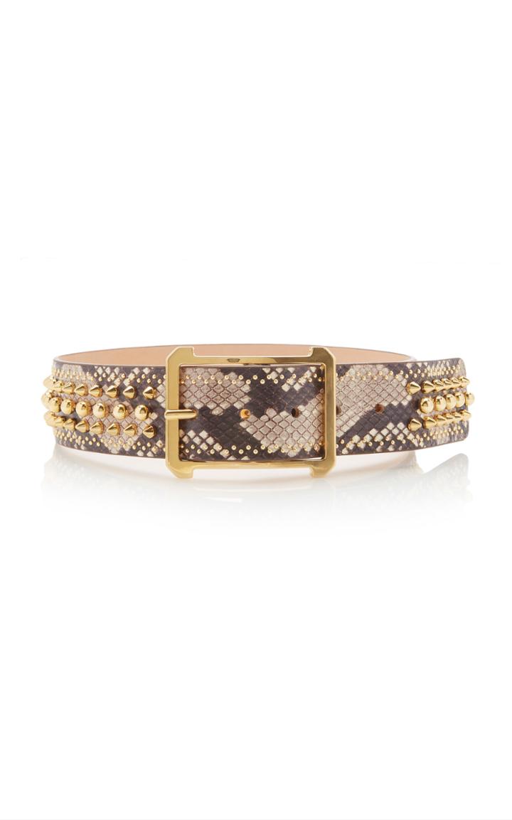 Elie Saab Snakeskin Studded Waist Belt