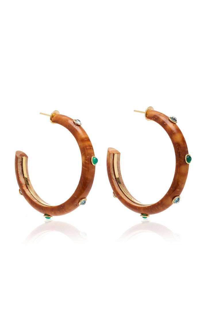 Eduarda Brunelli Blue Topaz Savannah Coconut Hoops
