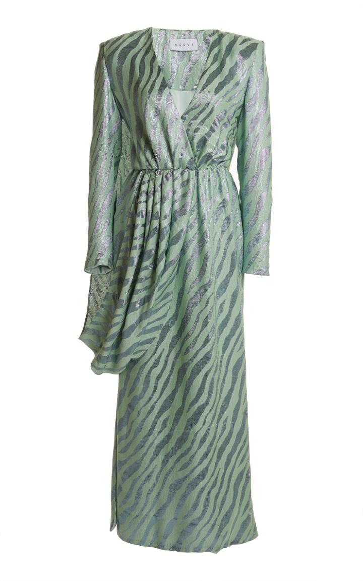 Moda Operandi Nervi Marlene Jacquard Silk Printed Dress