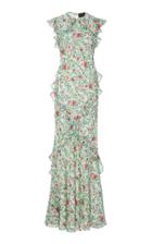 Saloni Tamara-b Floral-print Silk-georgette Maxi Dress Size: 6