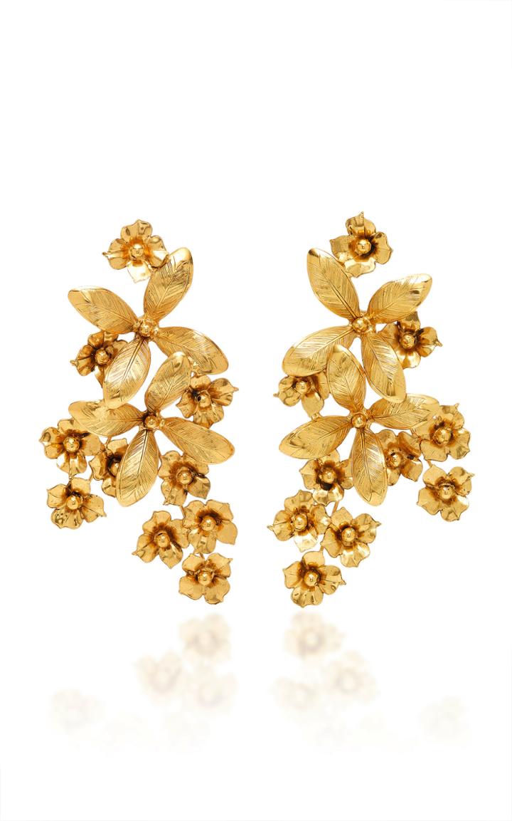 Jennifer Behr Gold-plated Brass Flower Earrings