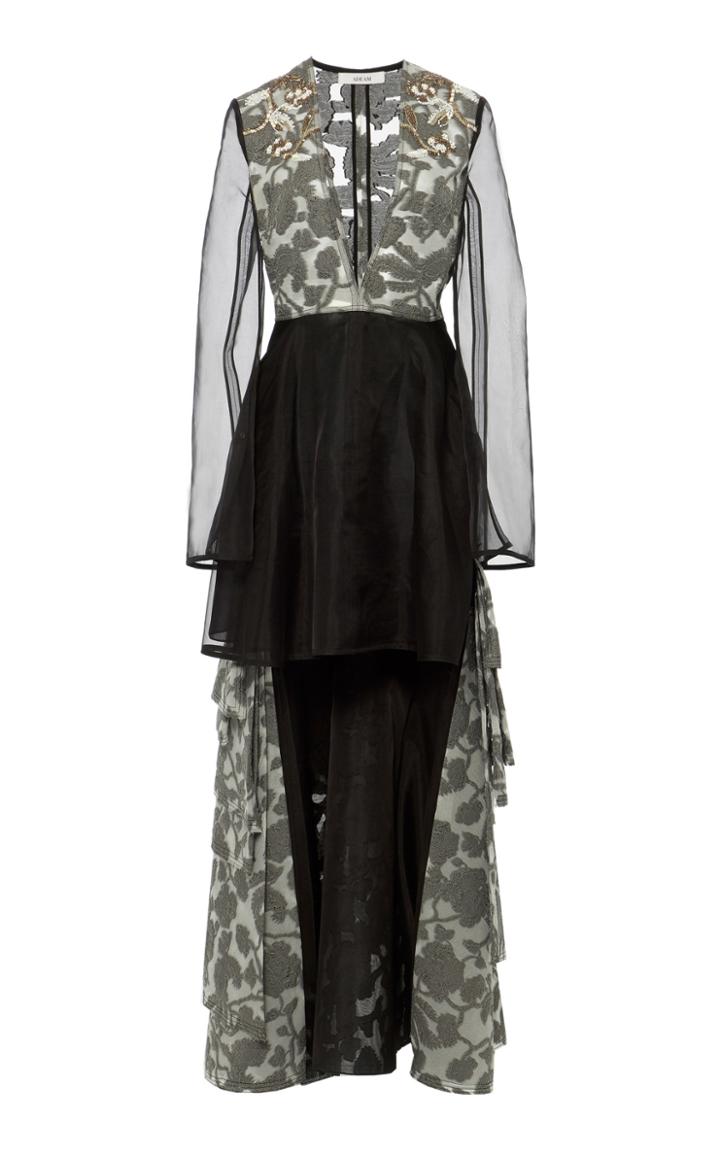 Adeam Swarovski Ruffle Gown