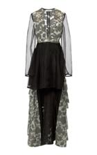 Adeam Swarovski Ruffle Gown