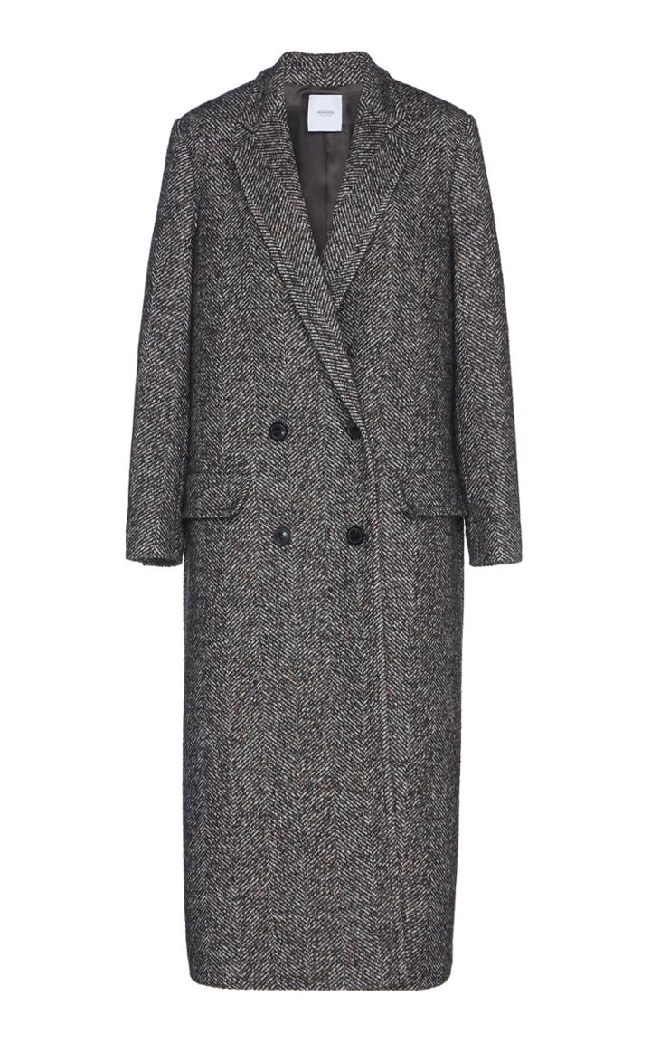 Agnona Herringbone Double Breasted Coat