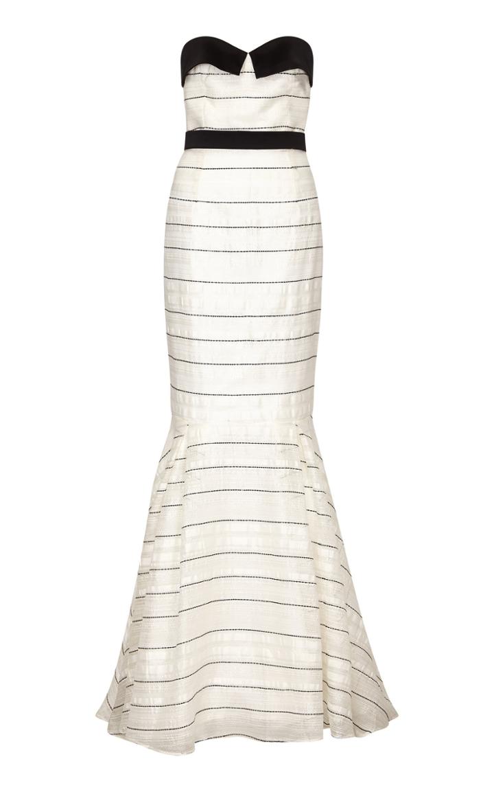 Safiyaa Regina Linen And Silk Blend Strapless Dress