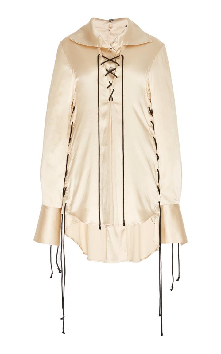 Ann Demeulemeester Lace-up Silk Blouse
