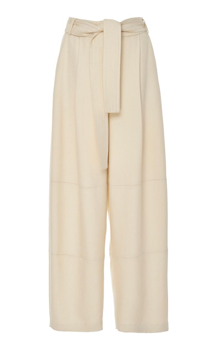 Sally Lapointe Belted Twill Wide-leg Pants