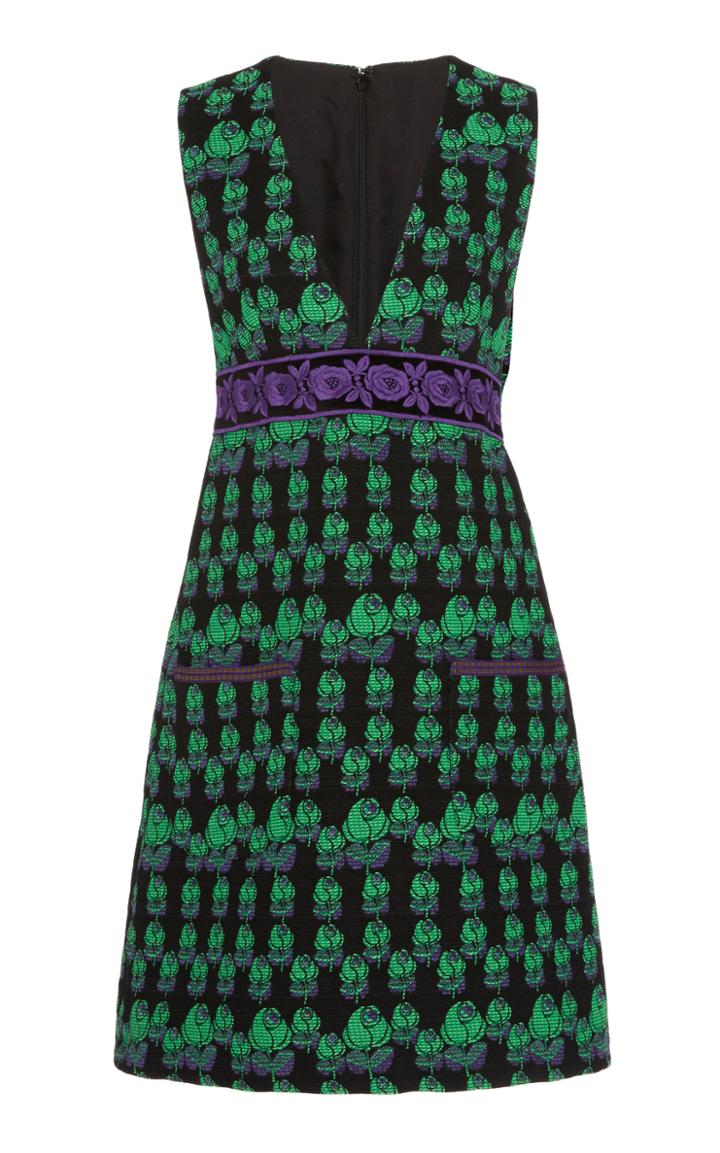 Anna Sui Rosette Jacquard Jumper Dress