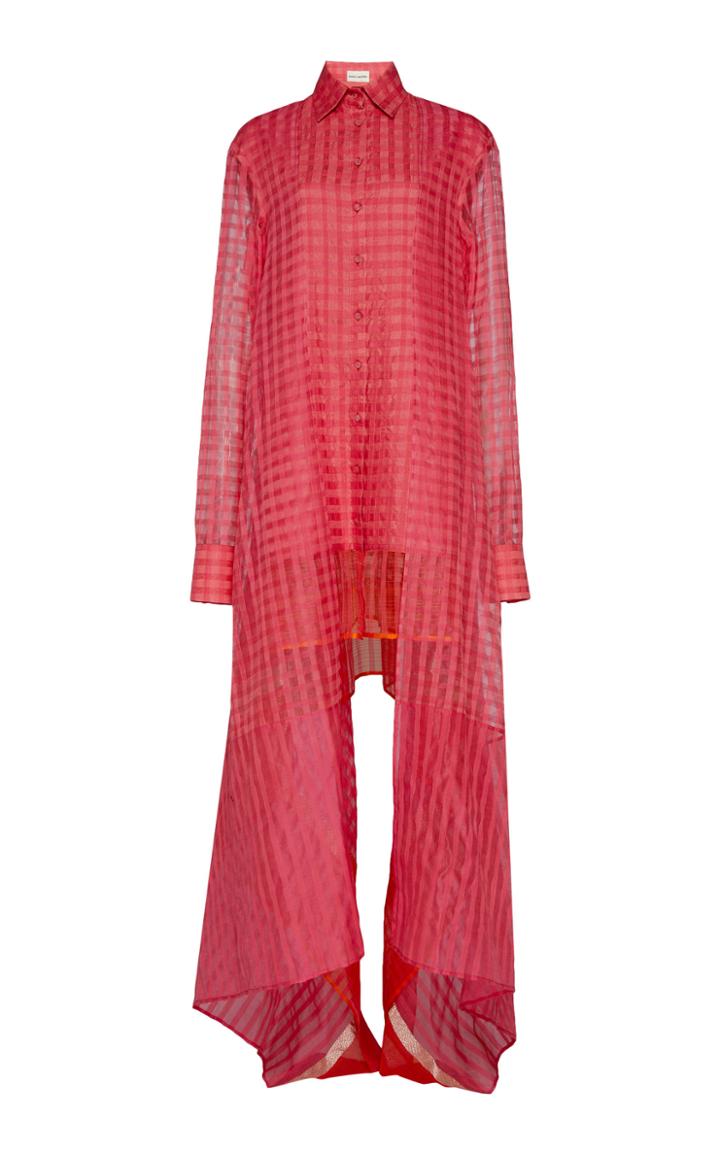 Rahul Mishra Check Maheshwari Draped Shirt Dress Size: L