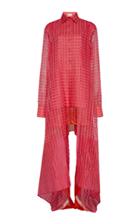 Rahul Mishra Check Maheshwari Draped Shirt Dress Size: L