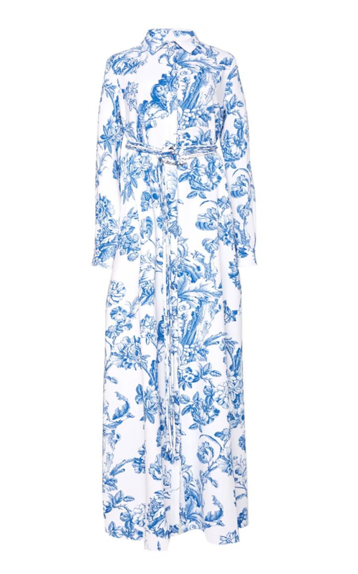 Oscar De La Renta Collared Caftan Dress