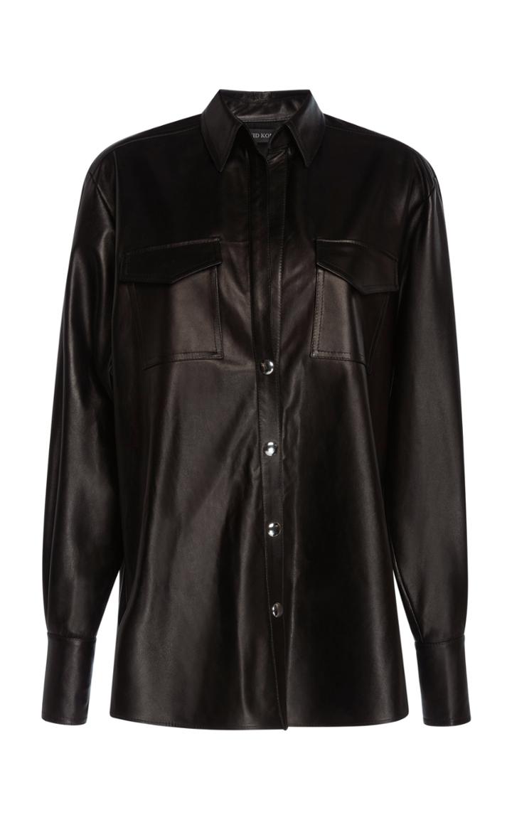 David Koma Oversized Leather Shirt