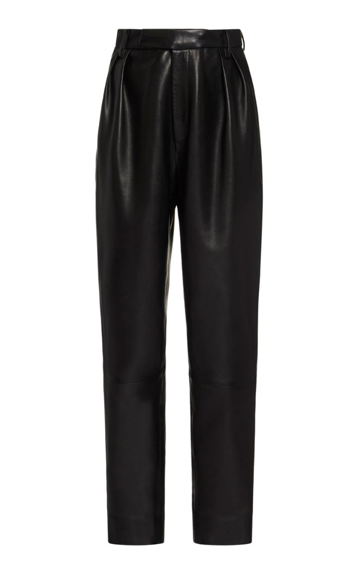 Khaite Magdeline Pleated Leather Pants