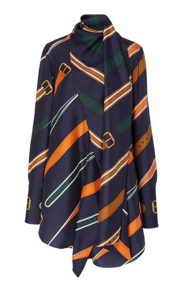Monse Belt-printed Draped Silk Blouse