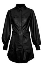 Moda Operandi Jonathan Simkhai Eve Belted Faux Leather Mini Shirt Dress