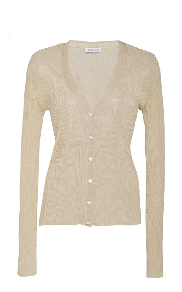 Altuzarra Jackson Buttoned Ribbed Knit Top