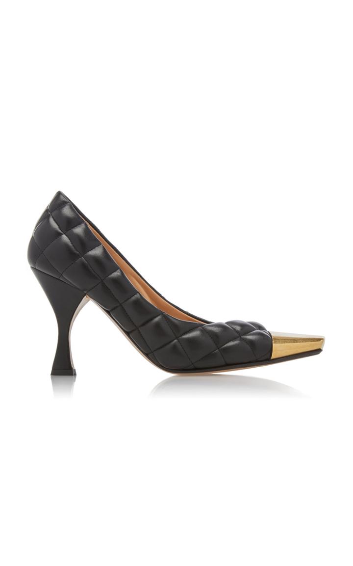 Bottega Veneta Dream Quilted Leather Cap-toe Pumps Size: 37.5