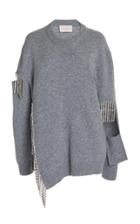 Christopher Kane Cutout Chain-embellished Virgin Wool Sweater