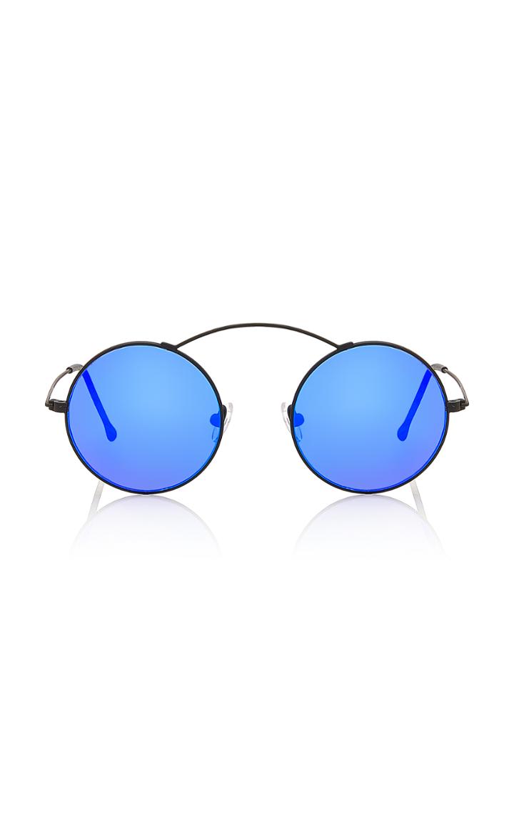 Spektre Met-ro Blue Round-frame Stainless Steel Sunglasses